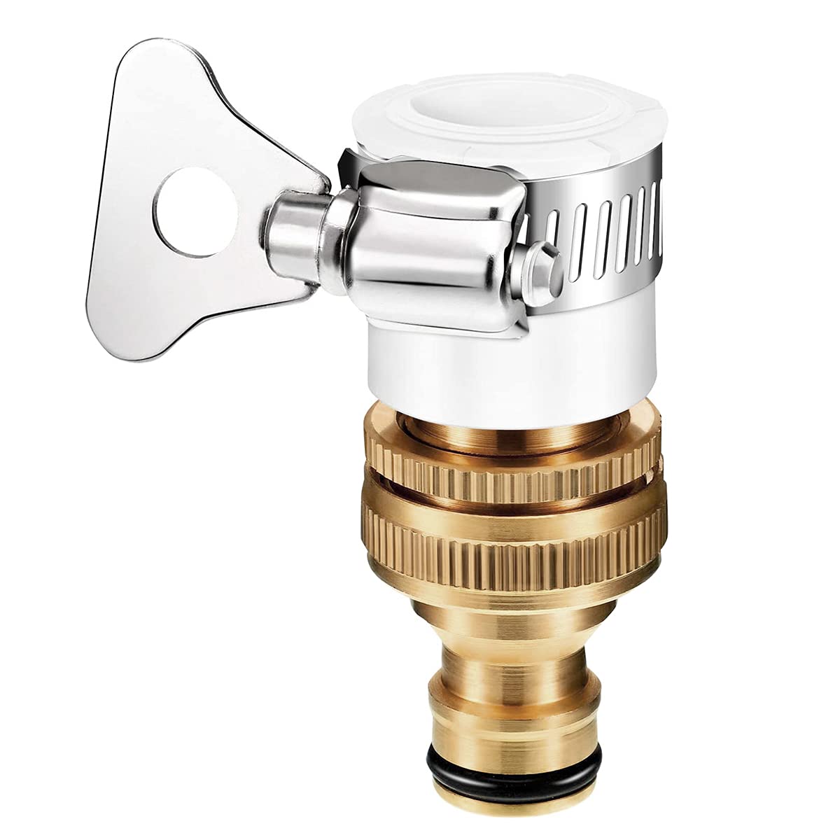 HASTHIP 2 in 1 Set Universal Tap Connector, Tap Connector Brass Adapter Quick Release Coupling, Pipe Connector for Tap 3/4 and 1/2 inch, Universal Faucet Adapter for Garden Hose Pipe Fitting HASTHIP 2 in 1 Set Universal Tap Connector, Tap Connector Brass Adapter Quick Release Coupling, Pipe Connector for Tap 3/4 and 1/2 inch, Universal Faucet Adapter for Garden Hose Pipe Fitting